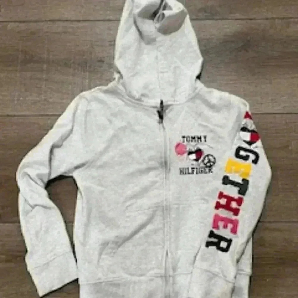 Tommy‎ Hilfiger Full Zip Up Hoodie Sweatshirt Boys Sz Medium 8/10